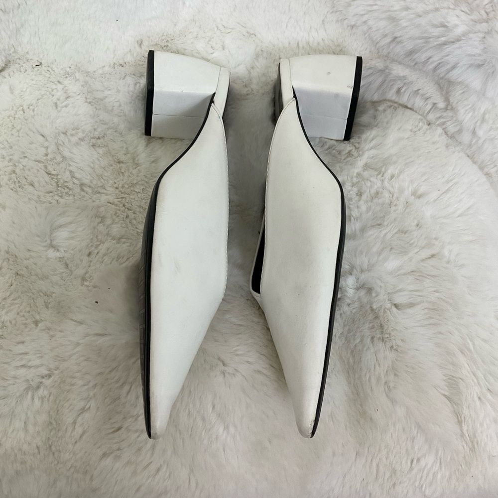 ZARA V Cut Pointed Tow Chunky Heel Mules US 9 EUR 40 - Picture 7 of 14